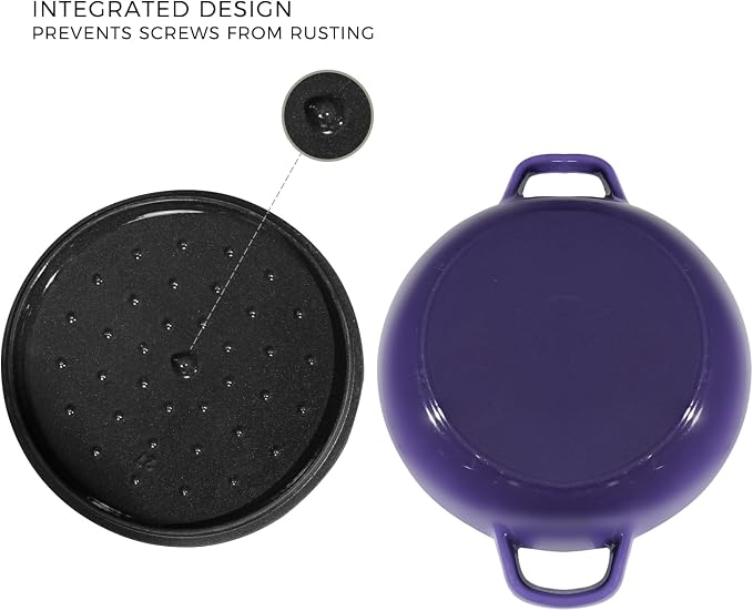 Flavehc Braiser Enameled Cast Iron Braiser 3 qt Braiser Pan - Image 5