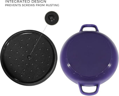 Flavehc Braiser Enameled Cast Iron Braiser 3 qt Braiser Pan - Image 5