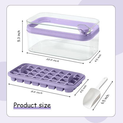 Ice Cube Tray with Lid and Bin for Freezer, 2 Pack - Image 3