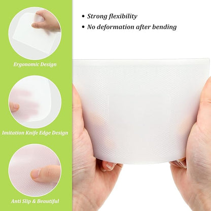 Queekay 4 Pcs Plastic Dough Scraper Flexible Dough Cutter Bench Scraper - Image 3