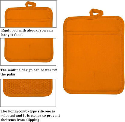 Oven Pot Holder with Pocket Cotton Heat Resistant Coaster Potholder Kitchen Hot - Image 3