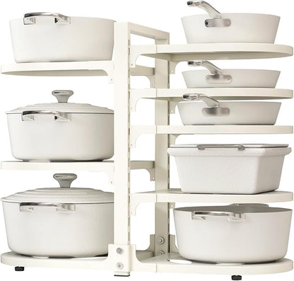 Adjustable Heavy Duty Pots and Pans Organizer Under Cabinet, 8-Tier Pot and Pan by Stayorganized