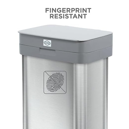 Clorox 13 Gallon Trash Can - 50L Kitchen Trash Can - Rectangular Stainless - Image 9