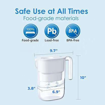 Waterdrop PT-05W Water Filter Pitcher, 7-Cup Capacity, NSF Certified, 5X Longer - Image 3