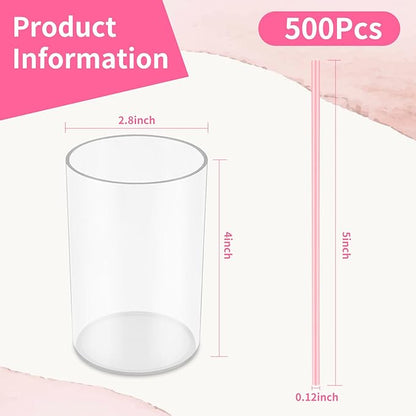 500 Pcs Pink Coffee Stir Sticks Set Coffee Stirrers Holder Acrylic Stir Stick - Image 2