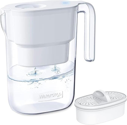 Waterdrop PT-05W Water Filter Pitcher, 7-Cup Capacity, NSF Certified, 5X Longer by Waterdrop