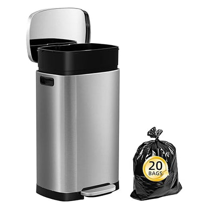 KdbK 13 Gallon Trash Can with Lid, 50L Fingerprint Proof Stainless Steel - Image 6