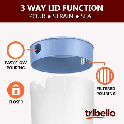 Tribello 1 Gallon Pitcher with Lid, Freezer/Dishwasher Safe, and BPA Free - Image 4