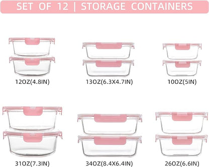 FAWLES 12 Pack Glass Storage Containers - Image 2
