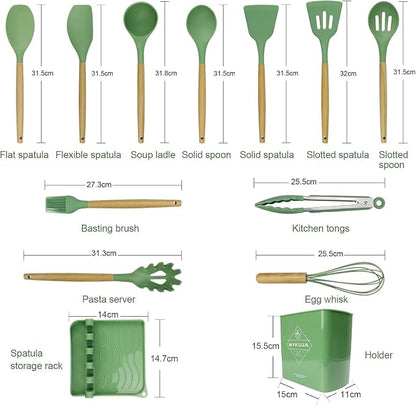 MYKUJA Silicone Cooking Utensils Set, Heat Resistant Kitchen Utensils Set - Image 3