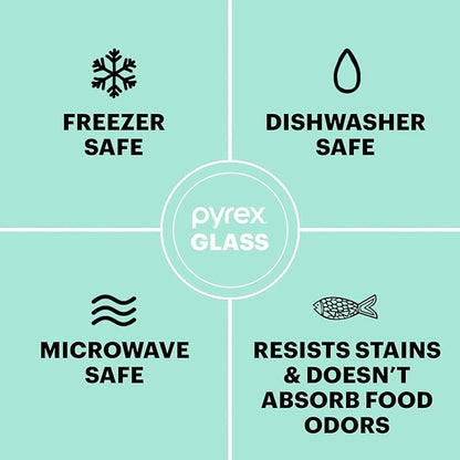 Pyrex Freshlock Mixed Sized Airtight Glass Food Storage Container Set, Non Toxic - Image 7
