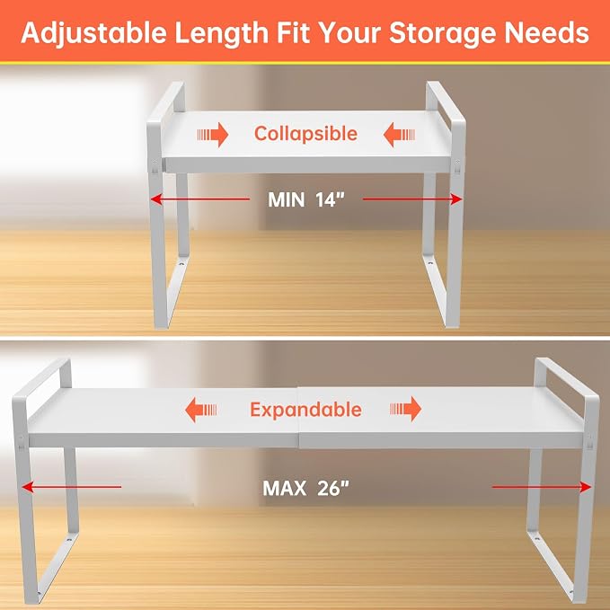 Adjustable Kitchen Shelf Organizer 9", Heavy-Duty Cabinet Shelves - Image 2