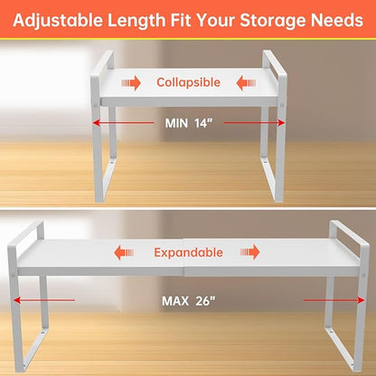 Expandable Cabinet Shelf Organizer Rack 9 inch, Pantry Organizer Lengthen from - Image 2