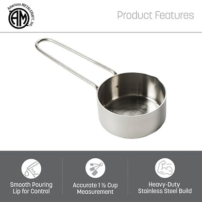 American Metalcraft 1-1/2 Cup Stainless Steel Measuring Cup - Image 3