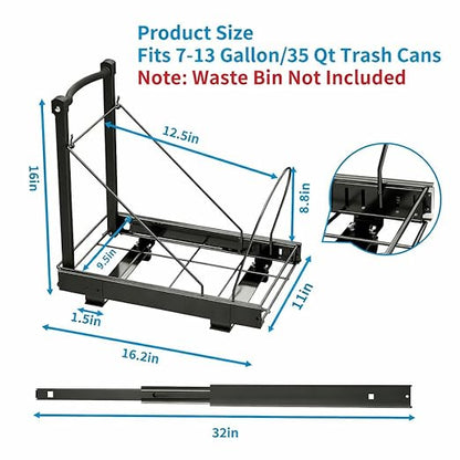 Adjustable Under Cabinet Trash Can Organizer - Image 5