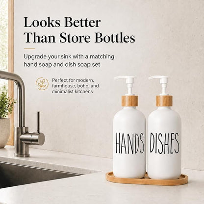 Dish Soap Dispenser for Kitchen Sink.Glass Hand Soap Dispenser, Modern - Image 4