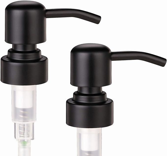 2 Pack Thick Amber Glass Pint Jar Soap Dispenser - Image 5