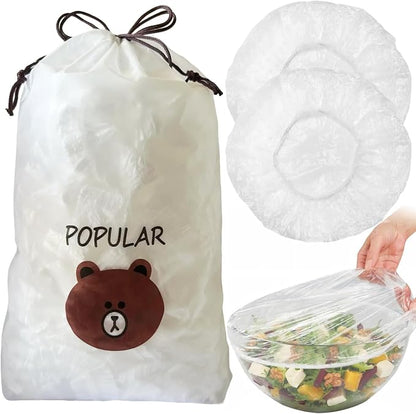 300pcs Plastic Bowl Covers Food Cover, Food Fresh Keeping Bags Elastic Reusable by Unknown