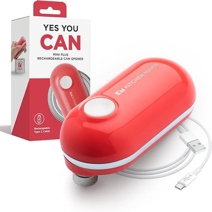 Kitchen Mama Mini Plus Rechargeable Electric Can Opener: USB-C Charging by KitchenMama