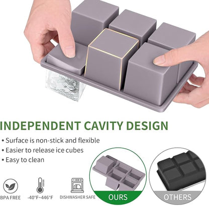 Large Ice Cube Tray for Whiskey: FDDBI Big Square Ice Cube Maker for Cocktail - Image 2