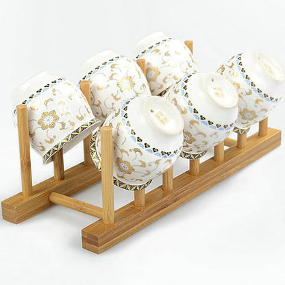 YWSHF Bamboo Wooden Dish Rack Dishes Drainboard Drying Drainer Storage Holder - Image 7