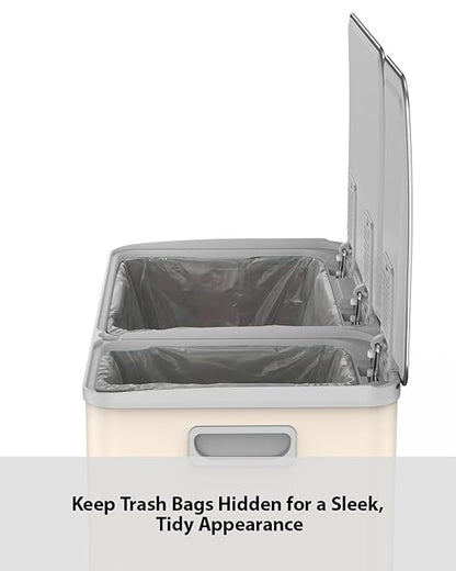 Lovewind Double Trash Can Kitchen, 13+5.5 Gallon Stainless Steel Dual Trash and - Image 6
