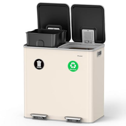 Lovewind 2×11.5 Gallon Dual Trash Can, Stainless Steel Dual Garbage and by LOVEWIND