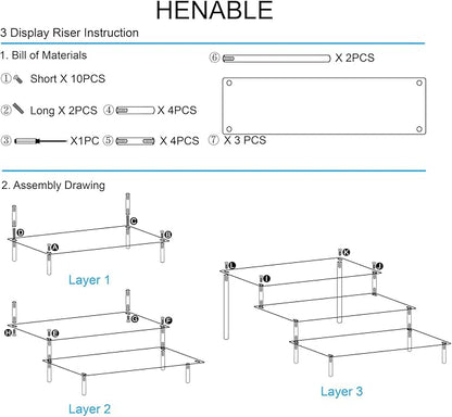 HENABLE 2PCS Large Acrylic Display Risers, Perfume Stand Organizer, Tabletop Use - Image 6