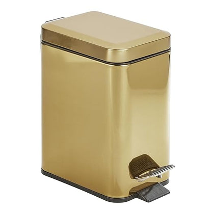 mDesign Slim Metal Rectangle 0.8 Gallon Trash Can by mDesign