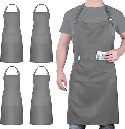 4 Packs Chef Apron, Waterproof Apron, Adjustable Aprons by loteaf