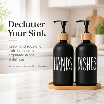 Dish Soap Dispenser for Kitchen Sink.Glass Hand Soap Dispenser, Modern - Image 3