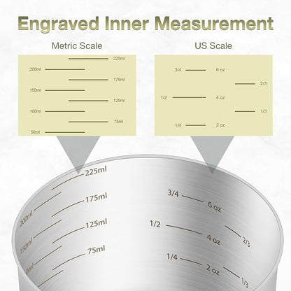 1PCS 1Cup Single Measuring Cup, Etched Inner Scale Stainless Steel Measure Scoop - Image 3