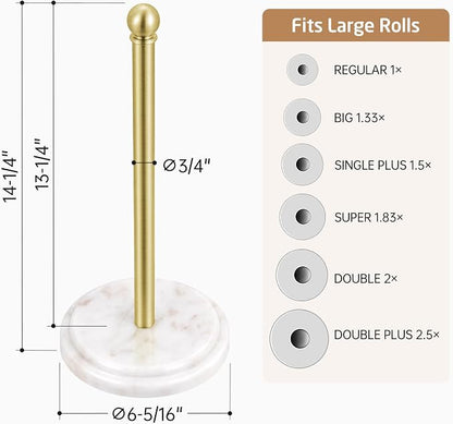 KES Brushed Gold Marble Paper Towel Holder Countertop - Image 9