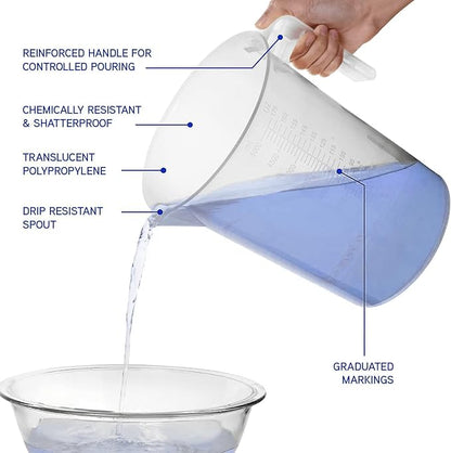 5 Liter Measuring Pitcher | 1.3 Gallon Shatterproof Plastic Large Graduated - Image 3