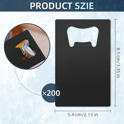 200 Pcs Credit Card Bottle Opener Bulk, Stainless Steel Metal Card Beer Bottle - Image 2