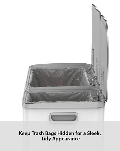 Lovewind Double Trash Can Kitchen, 13+5.5 Gallon Stainless Steel Dual Trash and - Image 6