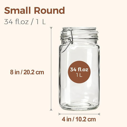 ComSaf 1 Quart Glass Jars with Airtight Lids, Straight-Sided Canisters - Image 2