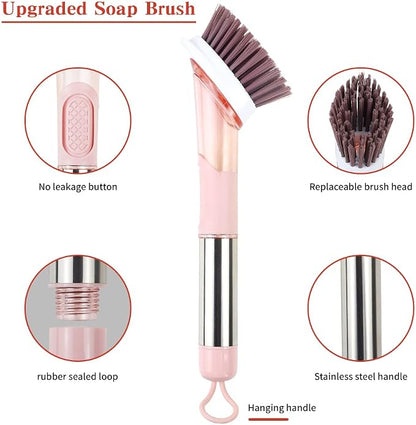 Dish Cleaning Brush, Soap Dispensing Dish Brush Set - Image 3