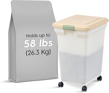 IRIS USA Dog Food Storage Container 58 lbs, Attachable Wheels, - Image 2