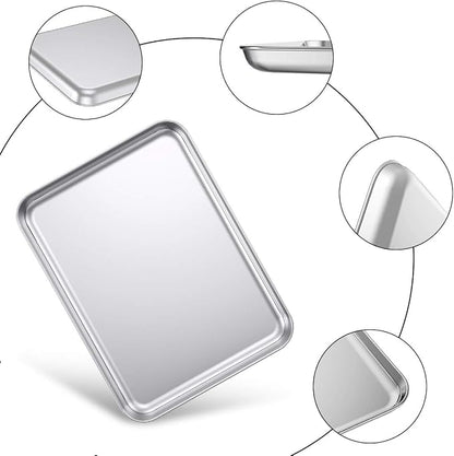 Baking Sheet Set of 2, Wildone Stainless Steel Baking Tray Cookie Pan, Size 20 - Image 4