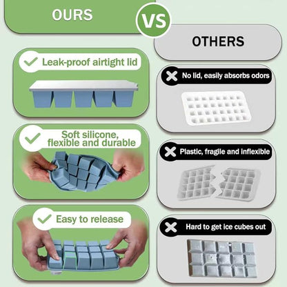 Ice Cube Trays for Freezer, 3 Pack Easy Release Slicone Ice Cube Tray - Image 6