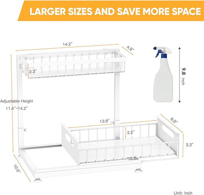 Saydear Under Sink Organizer Storage 2-Tier Premium Metal Pull-Out Kitchen - Image 7