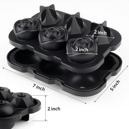 Ice Cube Tray, Mikiwon 2 inch Rose Ice Cube Trays - Image 2