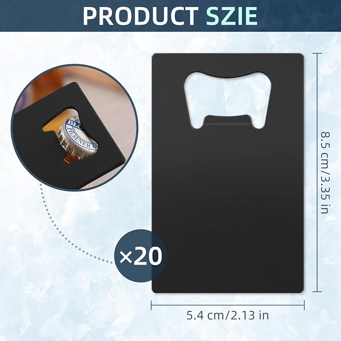 20 Pcs Stainless Steel Metal Card Beer Bottle Openers, DIY Party Favor Wedding - Image 2