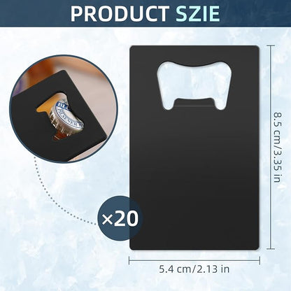 20 Pcs Stainless Steel Metal Card Beer Bottle Openers, DIY Party Favor Wedding - Image 2