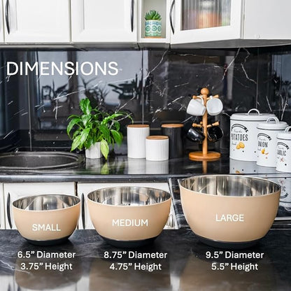 WHYSKO Stainless Steel Mixing Bowls Set of 3 - Image 8