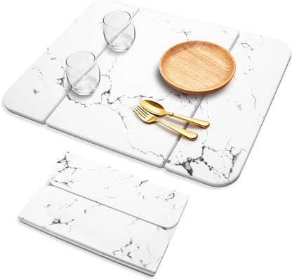 Stone Drying Mat for Kitchen Counter，Foldable Quick-Dry Dish Drying by Unknown