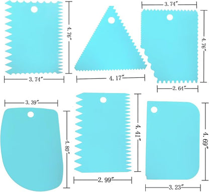 6pcs Cake Scraper Decorating Comb and Icing Smoother Reusable Bread Cream Pizza - Image 2
