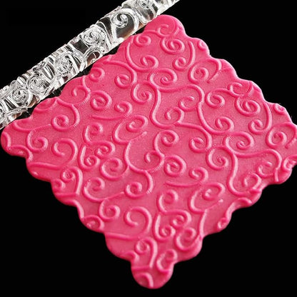 Acrylic Rolling Pin with 28 Patterns, Lightweight 6.3x0.4 Inch Textured Design - Image 3