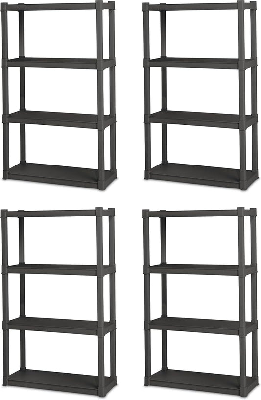 Sterilite 4-Pack 4 Shelf Unit, Heavy-Duty Shelving Storage and Utility Rack by Sterilite